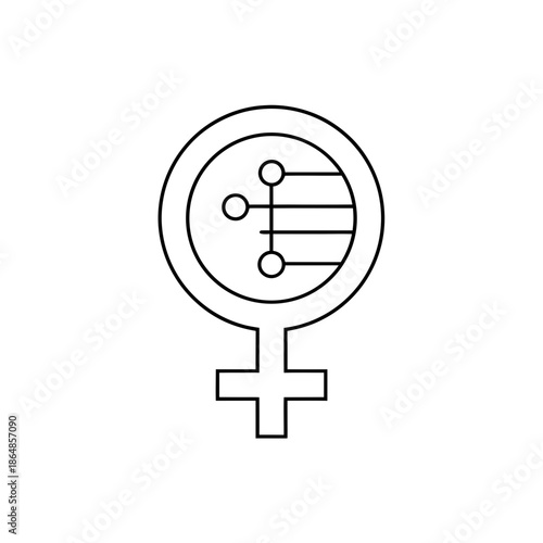data feminism line art vector illustration on transparent background