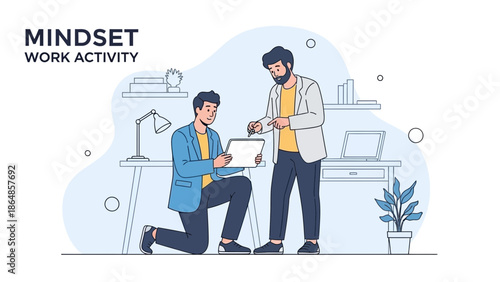 teamwork and collaboration in a modern office environment focused on work activity and productivity