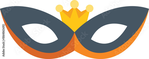 Colorful carnival mask with crown is preparing for mardi gras celebration