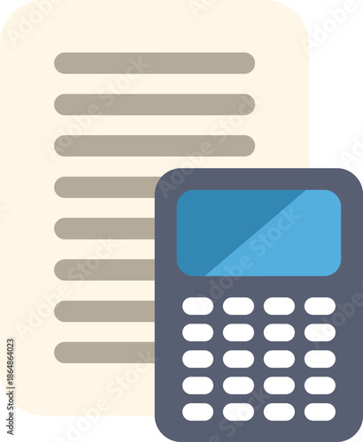 Calculator is calculating numbers on a paper document, in a business and finance concept