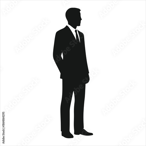 businessman silhouette isolated on white