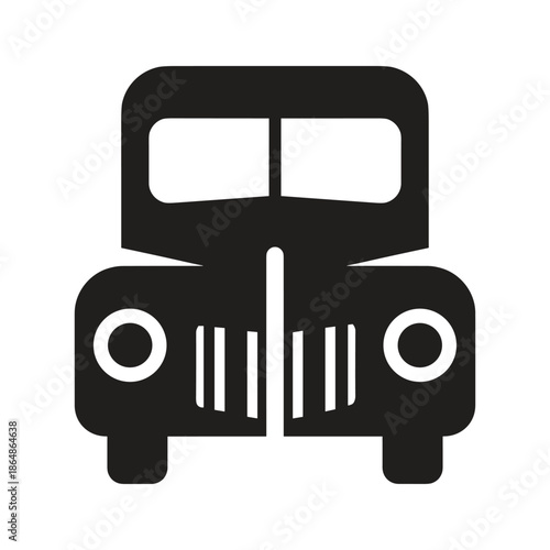 Classic car front view illustration