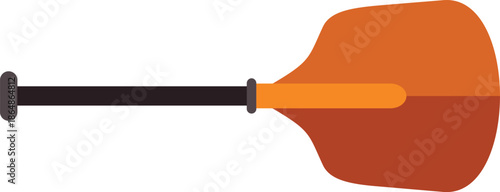 This vector illustration features a single kayak paddle lying horizontally, perfect for designs related to kayaking, outdoor activities, and water sports