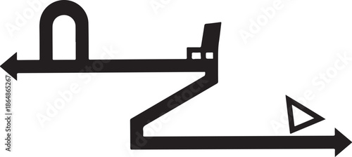 Directional Arrows and Symbols on White Background