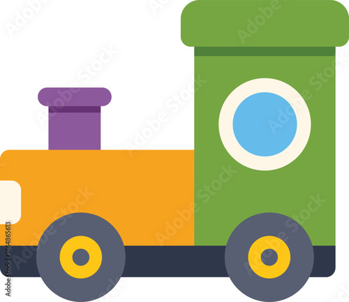 Colorful toy train representing childhood memories and playtime fun