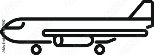 Passenger airplane standing on the ground is ready for boarding