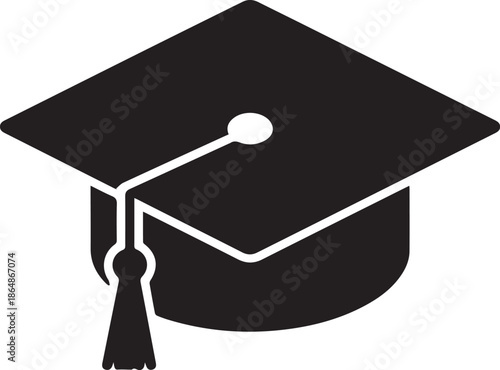 graduation mortarboard vector black silhouette isolated on white