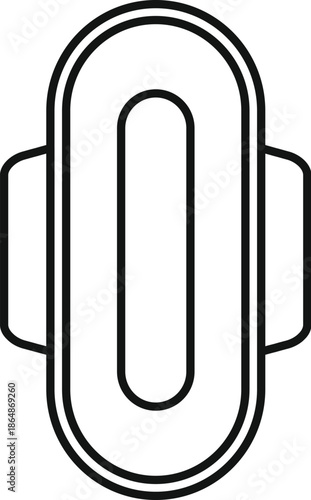 Sanitary pad icon with wings illustrating feminine hygiene and intimate care