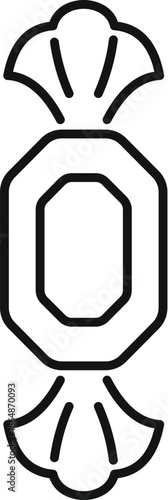 Outline icon representing a wrapped candy or bonbon