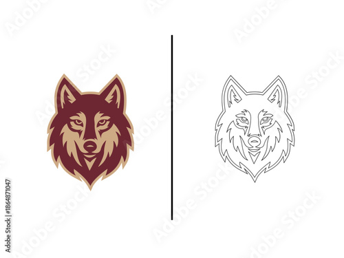 Wolf head vector logo icon emblem template illustration