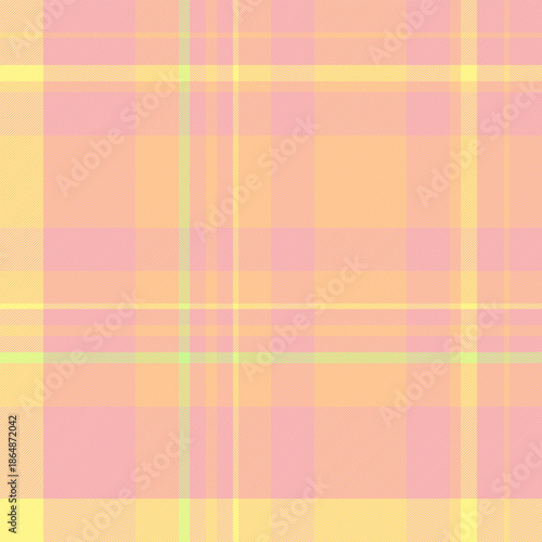 List texture fabric pattern, sexual plaid vector background. Old check seamless textile tartan in orange and red colors.