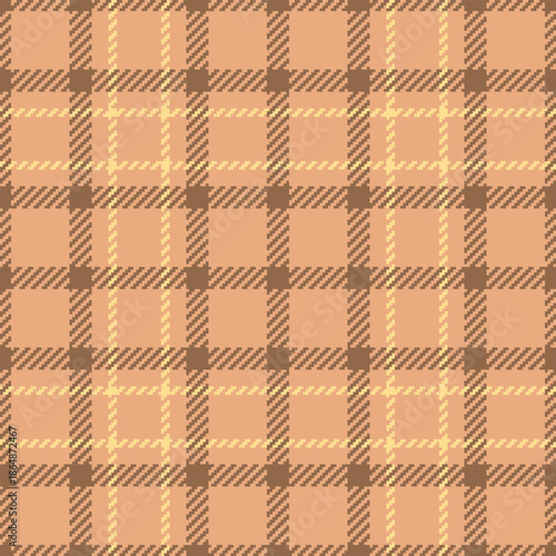 Aesthetic texture vector tartan, africa pattern background check. Classical textile seamless plaid fabric in orange and amber colors.