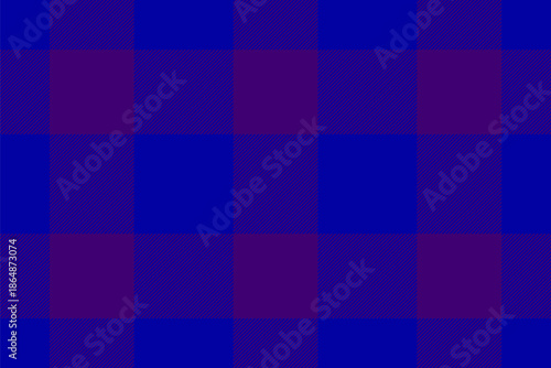 Herringbone seamless pattern plaid, crease vector texture background. Filigree tartan check fabric textile in blue and violet colors.