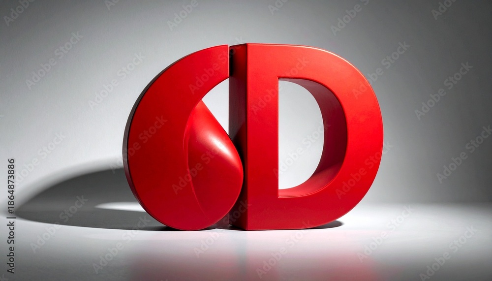 Fototapeta premium A large three-dimensional red letter 