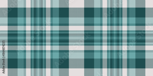 Party vector check texture, uniform textile fabric plaid. Drapery seamless tartan pattern background in cyan and white colors.