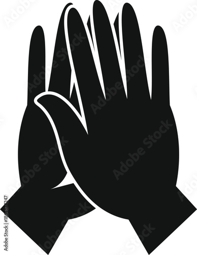 Praying hands in black silhouette illustrating spiritual concepts, hope, and worship
