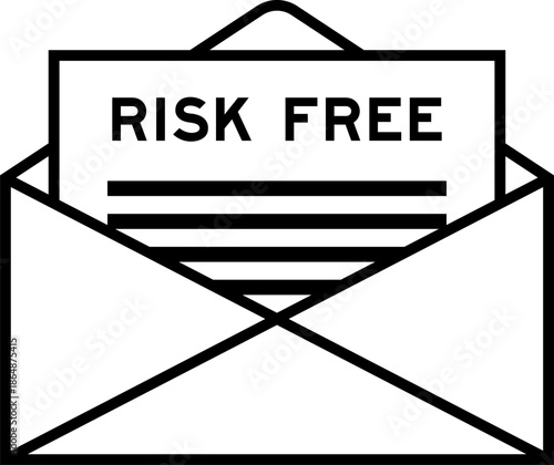 Envelope and letter sign with word risk free as the headline