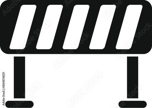 Roadblock barrier warning symbol on a white background