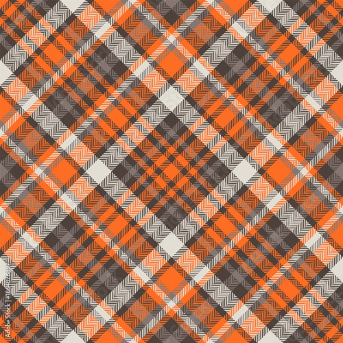 Baby pattern plaid vector, youth texture check tartan. Trim seamless fabric background textile in pastel and orange colors.