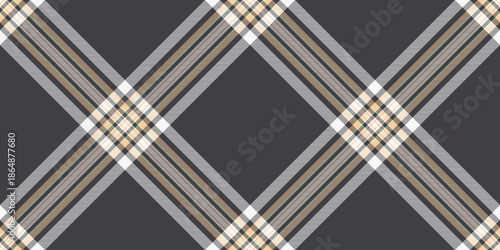 Content background pattern seamless, table cloth fabric tartan textile. Pajamas check plaid vector texture in grey and white colors.