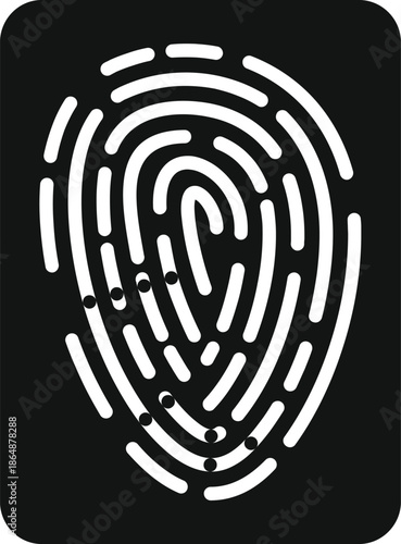 Fingerprint icon in black and white symbolizing secure access and personal identification