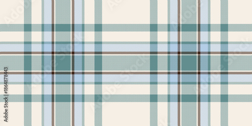 Suit tartan textile pattern, display vector fabric texture. Party seamless check background plaid in linen and cyan colors.