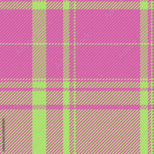 Vibrant pink and lime green plaid pattern featuring a classic twill texture. This bold design is ideal for spring fashion backgrounds, textile projects, and eyecatching digital scrapbooking.