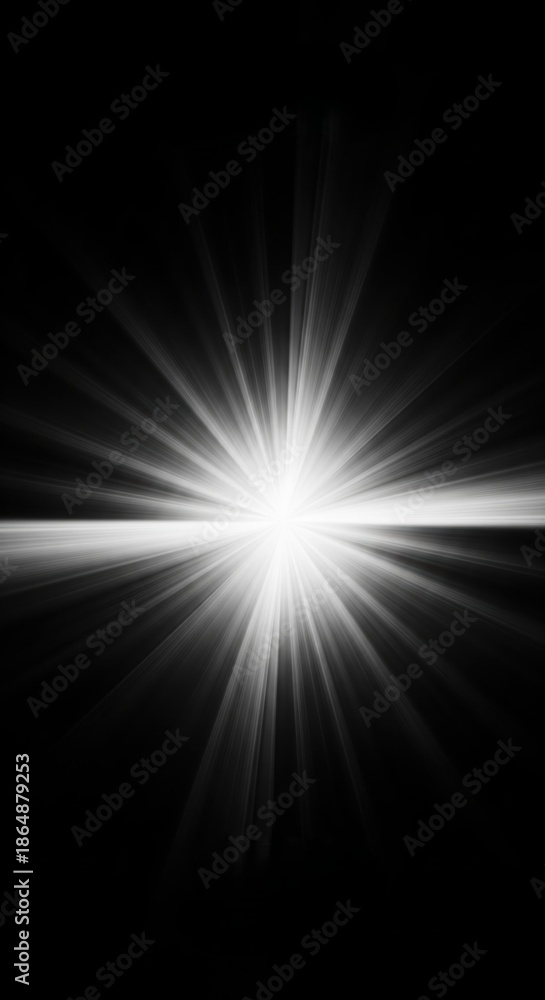 Obraz premium Bright Radiant Light Burst in Dark Background with Starburst Effect for Creative Use