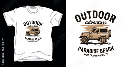Outdoor 4X4 car graphic vector art t-shirt design print template