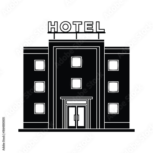 Simple hotel building illustration