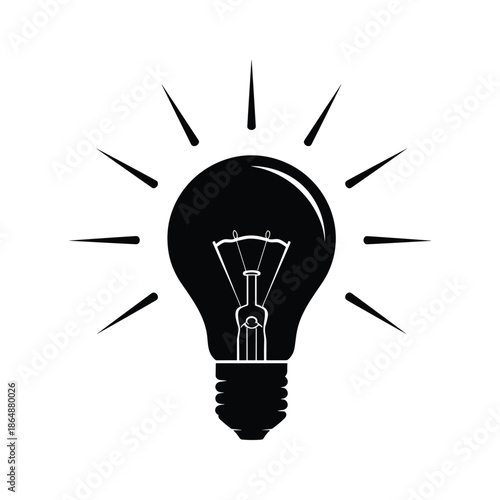 Bright idea represented by a light bulb