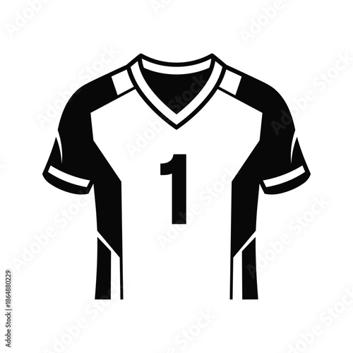 Black and white sports jersey with number one
