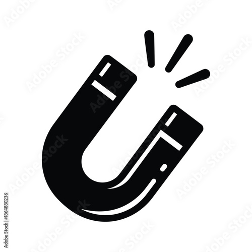 Magnetic attraction symbol with exclamation mark