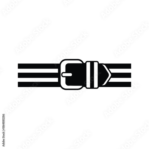 Simple black belt icon on white background