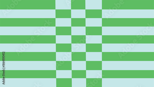 Seamless green and white gingham pattern with a checkered geometric design suitable for a picnic tablecloth textile or vintage square tile backdrop vector illustration