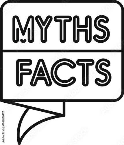 Outline speech bubble separating myths and facts words