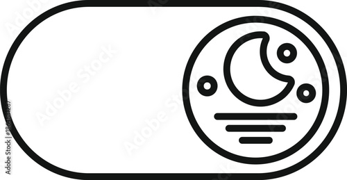 User interface switch showing moon icon for dark mode or night mode