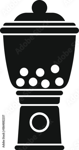 Gumball machine icon illustrating a retro candy dispenser with sweets inside