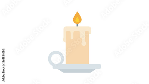 Candle Vector Isolated Emoticon. Candle Icon.