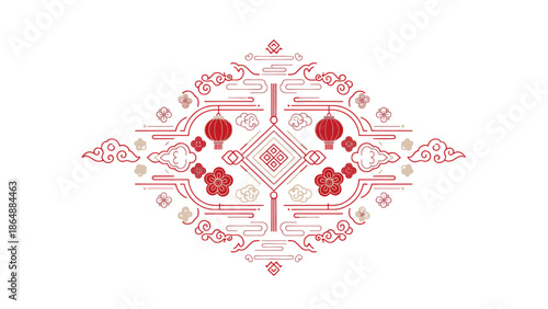 Red Floral Ornate Page Decoration.