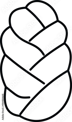 Line art vector icon showing braided bread, a bakery food item