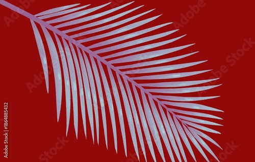 Minimal Palm Leaf on Green Background – Tropical Botanical Design