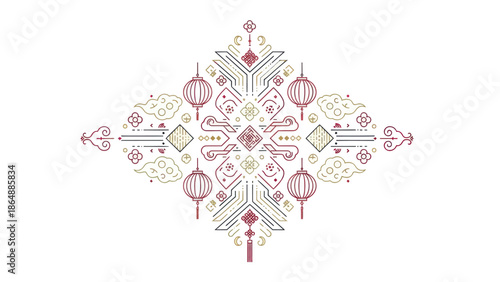 Intricate Floral Pattern Design Element 2.