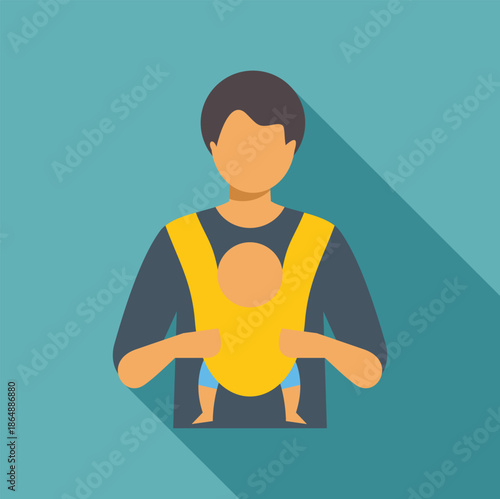 Man carrying baby in a front baby carrier, symbolizing parenting and fatherhood
