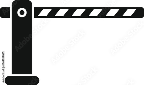 Road barrier preventing entry, symbolizing restricted access and car park security