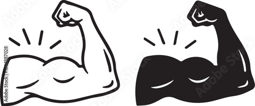 Medical icon of bicep muscles for health and fitness