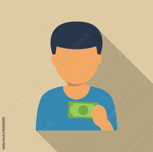 Person wearing a blue shirt, holding a green banknote close to their chest, expressing concepts of bribe or secret payment