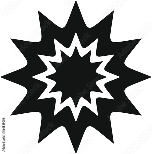 Explosion burst icon representing impact or sudden event in comic book or pop art style
