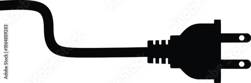 An isolated black metal electric plug and socket set lies on a white surface as a steel tool and security symbol for business equipment