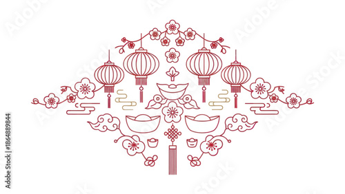 Chinese Lanterns Illustration Design Element Page Page Page.